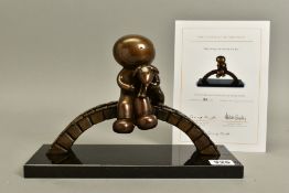 DOUG HYDE (BRITISH 1972) 'WATCHING THE WORLD GO BY' a limited edition bronze sculpture of a boy with