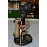 A G.P.O. TYPE 150 CANDLESTICK TELEPHONE, version for use with manual exchange as fitted with dummy