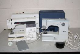 TWO ELNA SEWING MACHINES including a 6000 Computer with cover, accessories, pedal etc and a SU