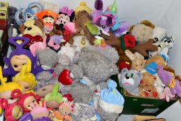 THREE BOXES OF ASSORTED LATE 20TH CENTURY/21ST CENTURY SOFT TOYS, including Teletubbies, In the