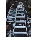 TWO ALUMINIUM STEP LADDERS AND TWO STEEL STEPS ( 4)