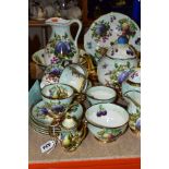 AN EVERILL & SONS PRINCESS ROYAL PATTERN TEA SET AND MATCHING SMALL WASH JUG AND BOWL, miniature