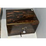 A COROMANDEL WOOD LADIES VANITY BOX BY ASPREY OF LONDON, the hinged lid opens to reveal a lift out