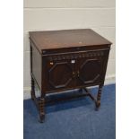 AN EARLY 20TH CENTURY, THE STERNO, OAK WIND UP GRAMOPHONE, width 72cm x depth 49cm x height 84cm