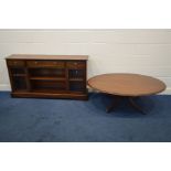 A MODERN MAHOGANY SIDEBOARD with three various drawers, width 157cm x depth 35cm x height 83cm and a