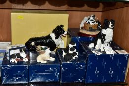 FIVE BOXED BORDER FINE ARTS STUDIO SCULPTURES, comprising Border Collie, seated style four, A2087