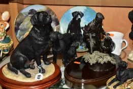 A GROUP OF LABRADOR/HUNTING SCENE SCULPTURES, to include Border Fine Arts Labrador, black MT02B,