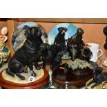 A GROUP OF LABRADOR/HUNTING SCENE SCULPTURES, to include Border Fine Arts Labrador, black MT02B,