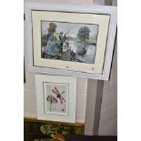 PAINTINGS AND PRINTS, ETC, to include 'Fishing from a House-Boat', hand tinted engraving by