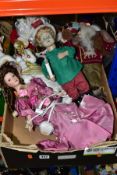 A BOX OF CHRISTMAS FIGURES, ETC, to include a standing Santa, seated Santa, Snow Angel, battery