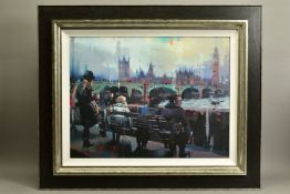 CHRISTIAN HOOK (BRITISH 1971) 'EMBANKMENT' a limited print of a London cityscape 10/195, signed