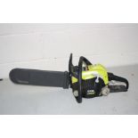 A RYOBI POWRXT PETROL CHAIN SAW with a 40cm cut (engine pulls freely but hasn't been started)