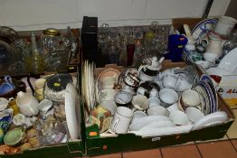 FIVE BOXES OF ASSORTED CERAMICS AND GLASSWARE, including Japanese tea and coffee wares, assorted