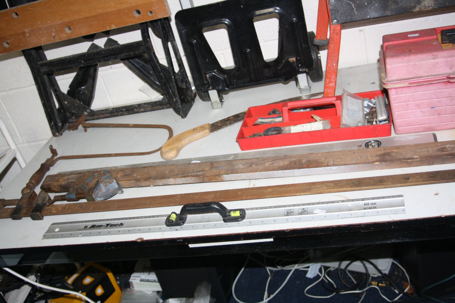 A BLACK AND DECKER WORKMATE, a Portable Workbench Vice, a plastic toolbox including tools, a folding - Image 2 of 6