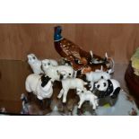 A GROUP OF BESWICK ANIMALS/BIRDS, comprising 'Pheasant' No 1225B, two Beagles 'Wendover Billy',
