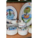 VILLEROY & BOCH TABLEWARES AND TRINKETS, comprising 'Naif Christmas' covered sugar bowl and eight