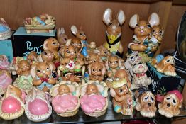 A GROUP OF PENDELFIN RABBITS, comprising 'Mother and Baby', 'Uncle Soames' (yellow cravat and