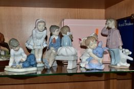 FIVE NAO FIGURES/GROUP, comprising 'First Love' No 1136 girl and boy figure group, height 16.5cm,