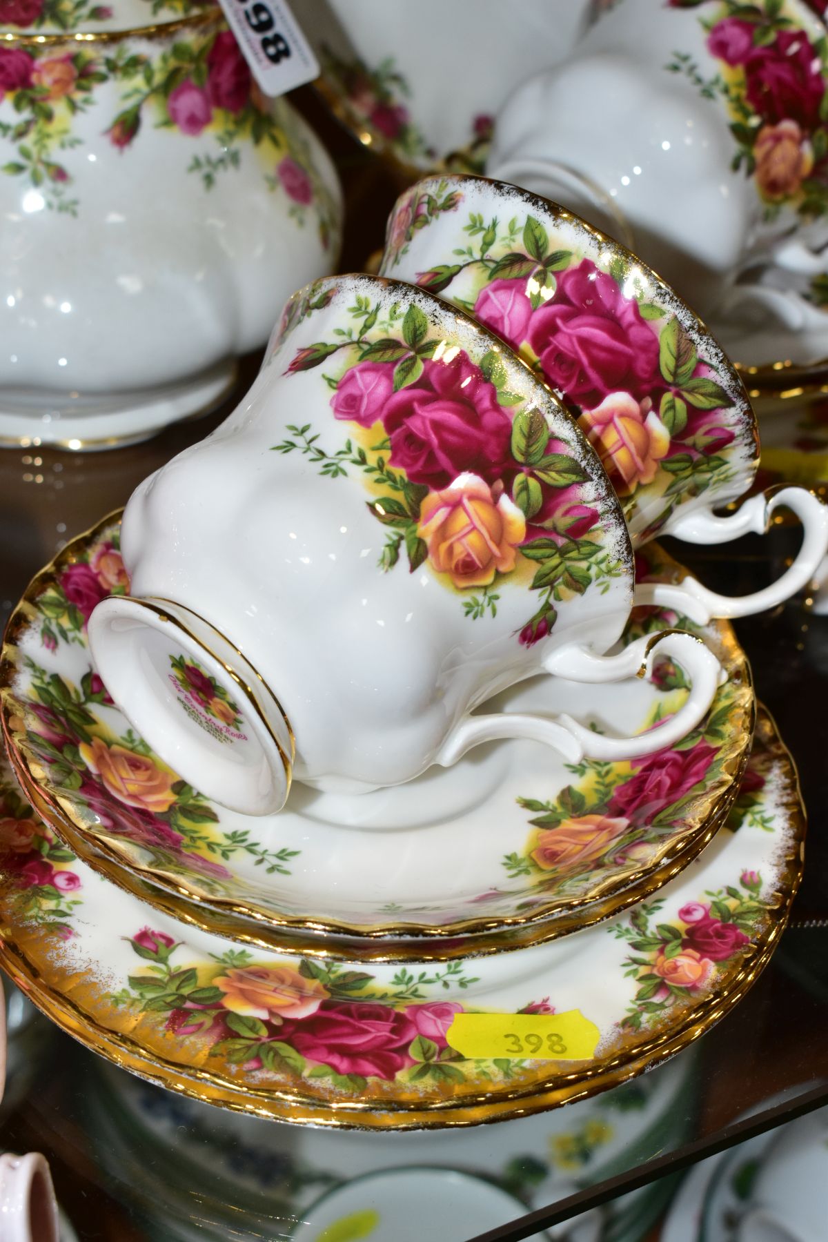 ROYAL ALBERT 'OLD COUNTRY ROSES', comprising teapot, height 16cm, cake/sandwich plate, milk jug, - Image 4 of 9