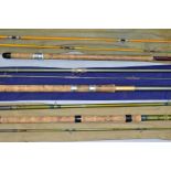 THREE SEALEY FISHING RODS, comprising a three section Blue Match 2 float rod, a two section (two