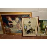 THREE PRINTS, comprising an Art Deco photo-etching 'Five O'Clock' depicting a female figure having