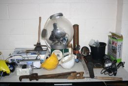 A COLLECTION OF TOOLS AND MISC ITEMS including a MATSUI DAB Radio, a Performance Detail Sander (both