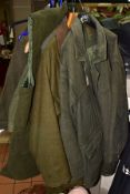 A GROUP OF GENTLMENS CLOTHING, HATS AND SCARVES, to include a Rascher sportwear green jacket (size