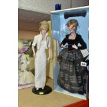 TWO BOXED FRANKLIN MINT PRINCESS DIANA PORCELAIN COLLECTORS DOLLS, one missing fingers from left