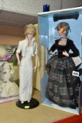 TWO BOXED FRANKLIN MINT PRINCESS DIANA PORCELAIN COLLECTORS DOLLS, one missing fingers from left