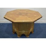 A BARKER AND STONEHOUSE FLAGSTONE OCTAGONAL DINING TABLE, diameter 126cm x height 76cm (top in