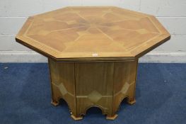 A BARKER AND STONEHOUSE FLAGSTONE OCTAGONAL DINING TABLE, diameter 126cm x height 76cm (top in