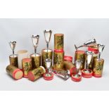 A SELECTION OF SPANISH SILVER PLATED GOBLETS, to include a boxed set of six small goblets each