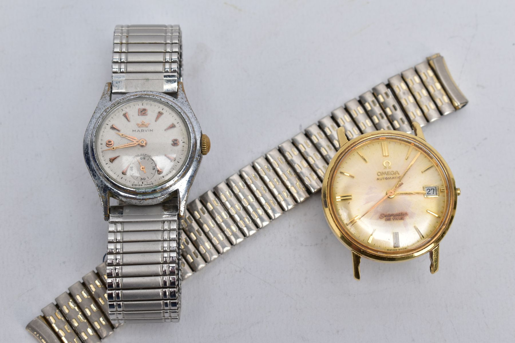 TWO GENTS WRISTWATCHES, to include an Omega Seamaster, circular gold tone dial signed 'Omega