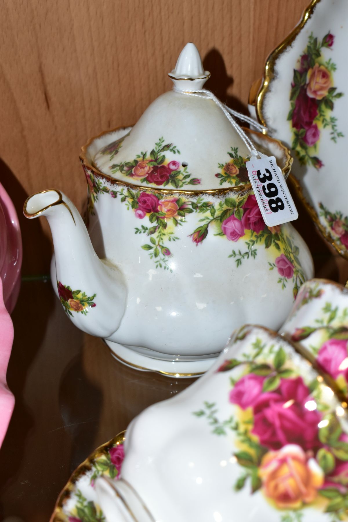 ROYAL ALBERT 'OLD COUNTRY ROSES', comprising teapot, height 16cm, cake/sandwich plate, milk jug, - Image 5 of 9