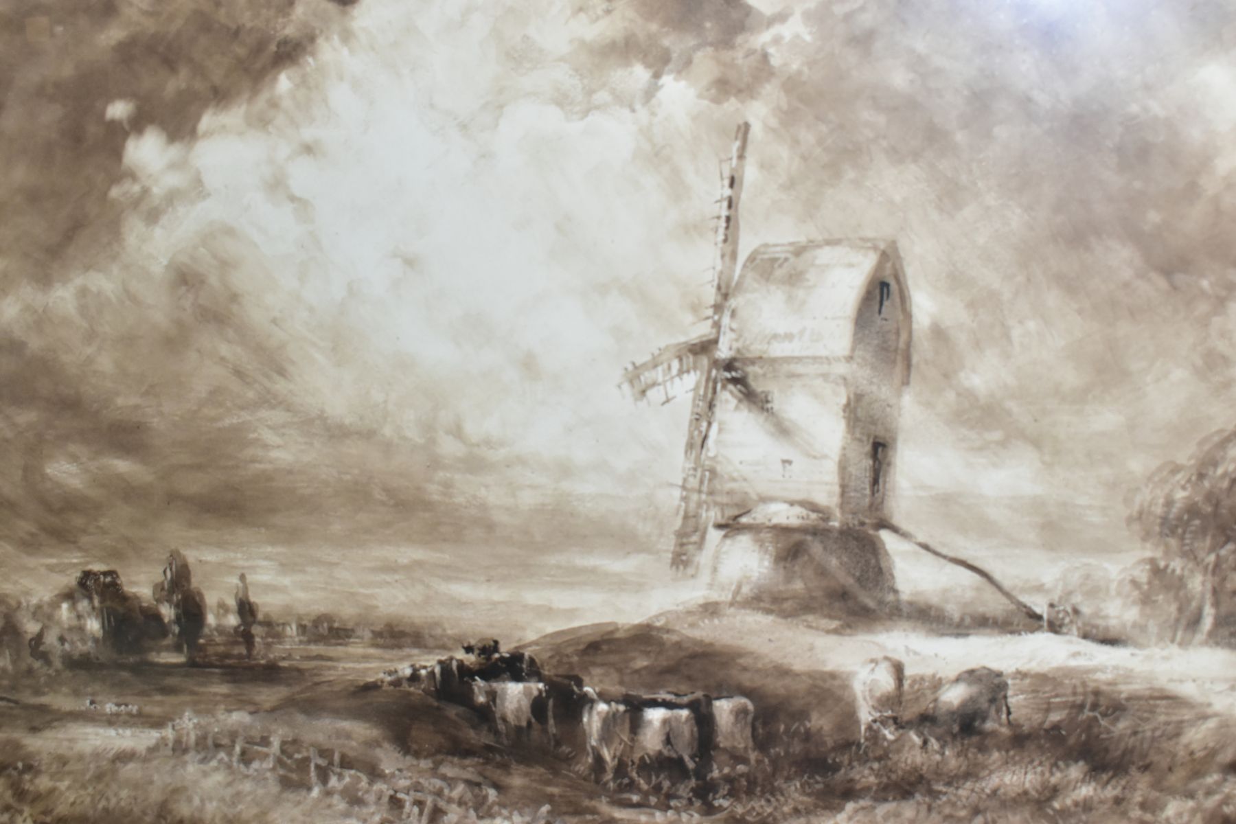 JOHN KEELEY (BRITISH 1849-1930), a pastoral landscape with cattle beneath a windmill, signed - Bild 2 aus 11