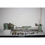 A VINTAGE NU TOOL NWL37 WOOD LATHE 240 volt total length 135cm with various attachments (PAT pass