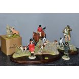 HEREDITIES SCULPTURES comprising 'Huntsman and Hounds' PDG27, height approximate 21cm x width 35cm