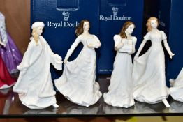 TEN ROYAL DOULTON SENTIMENTS FIGURES, nine with boxes, 'Thinking of You' HN3124, 'Forget-Me-Not'