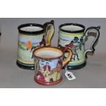 A DENBY GLYN COLLEDGE MUG, hand painted Hunting scene, signature to base and printed black MADE IN