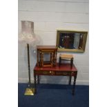 AN EDWARDIAN MAHOGANY SIDE TABLE, with two drawers, width 101cm x depth 46cm x height 70cm, along