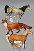 TWO BESWICK ARAB 'XAYAL' HORSES, No.1265, rocking horse grey (one leg loose, ears rough), and