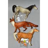 TWO BESWICK ARAB 'XAYAL' HORSES, No.1265, rocking horse grey (one leg loose, ears rough), and