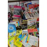 A BOX CONTAINING APPROXIMATELY ONE HUNDRED AND THIRTY MOTOR CYCLE AND MOTOR CAR MAGAZINES, including