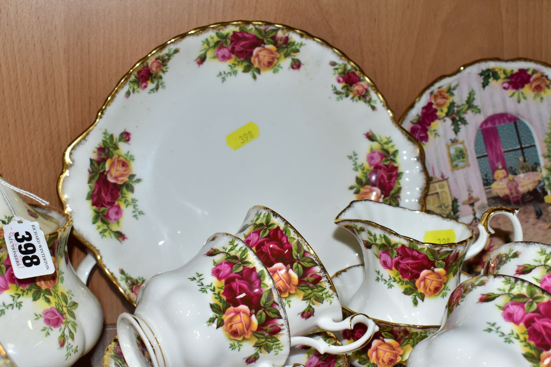 ROYAL ALBERT 'OLD COUNTRY ROSES', comprising teapot, height 16cm, cake/sandwich plate, milk jug, - Image 9 of 9