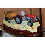 A LIMITED EDITION BORDER FINE ARTS SCULPTURE, 'Hay Turning', (Massey Ferguson Tractor and Wuffler)