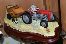 A LIMITED EDITION BORDER FINE ARTS SCULPTURE, 'Hay Turning', (Massey Ferguson Tractor and Wuffler)