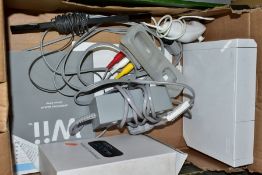 NINTENDO Wii GAMES CONSOLE, with power pack, controller and Wii cue accessory