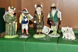 FOUR BOXED BESWICK ENGLISH COUNTRY FOLK FIGURES, 'Fisherman Otter' ECF2, 'Gentlemen Pig' ECF4, '