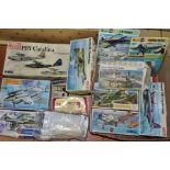 A QUANTITY OF MAINLY BOXED UNBUILT MODEL AIRCRAFT KITS, majority c.1970's, contents not checked