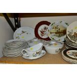 A LARGE QUANTITY OF WILD FOWL THEMED DINNER AND TEA WARES, etc, to include six boxed Wedgwood '